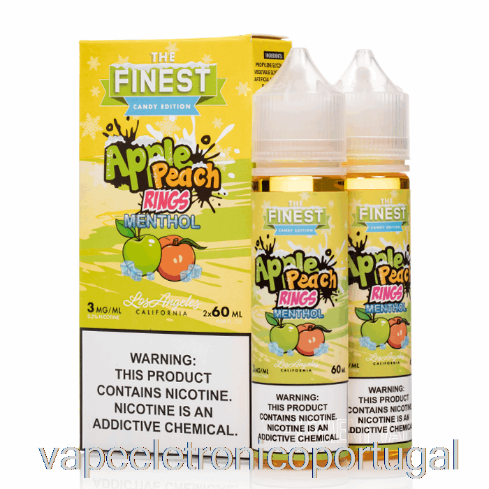 Vape Eletronico Maçã Pêssego Sour Anéis Mentol - A Melhor Edição De Doces - 120ml 3mg
